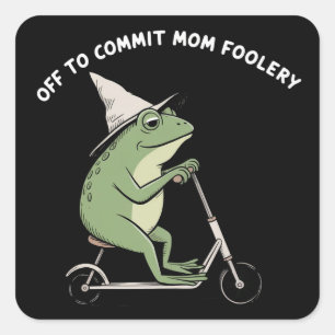 Sticker Carré Mama Grenouille Partir Commettre Maman Bêtise Cade
