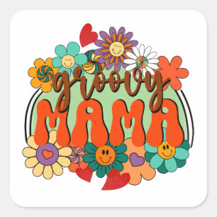 Sticker Carré Mama Super Floral