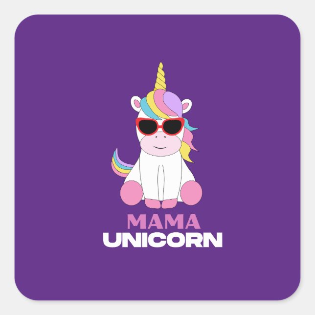 Sticker Carré Mama Unicorn Magic Squad (Devant)