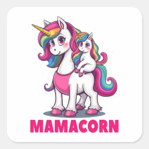 Sticker Carré Mamacorn - La Magique Unicorne Maman