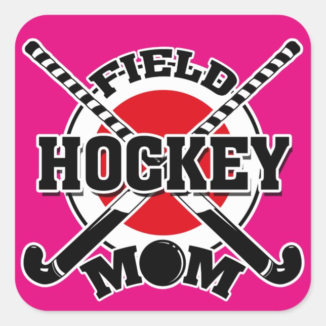 Sticker Carré Maman du hockey (Devant)