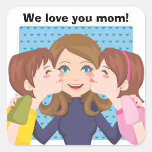 Sticker Carré Maman embrassante