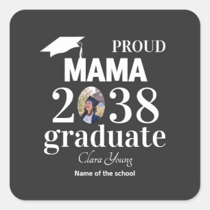 Sticker Carré Maman fière diplômée personnalisée