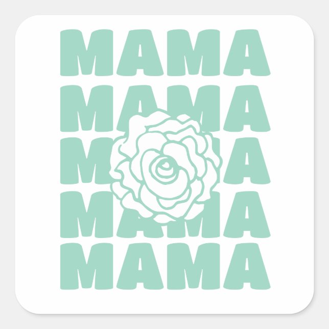 Sticker Carré Maman Florale Daisy  (Devant)