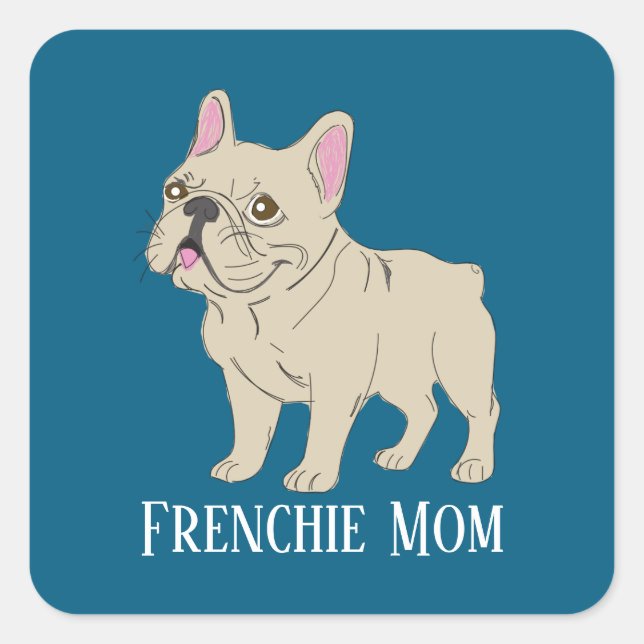 Sticker Carré Maman Frenchie (Devant)