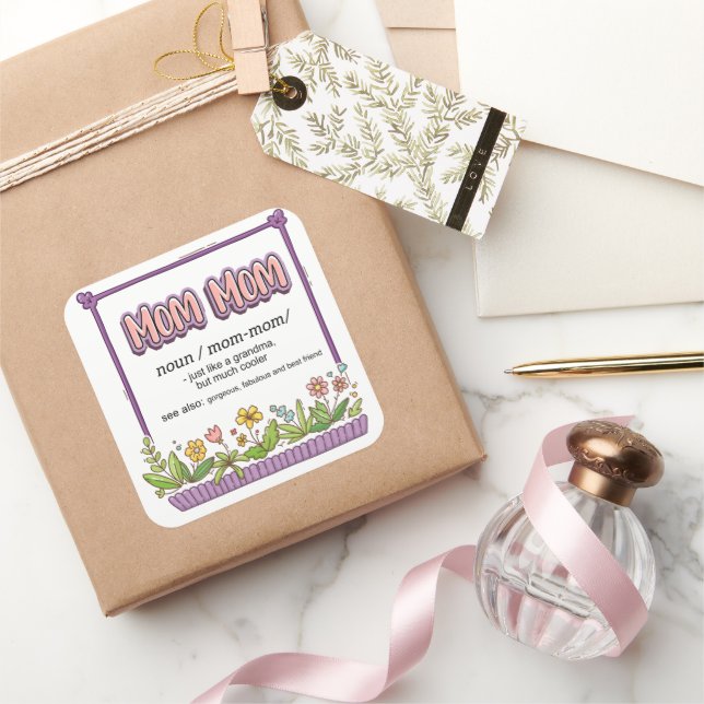 Sticker Carré Maman Maman Comme Une Grand-Mère Mais Beaucoup De  (Cadeaux)