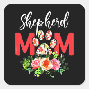 Sticker Carré Maman mignonne berger allemand