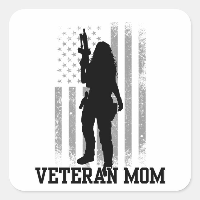 Sticker Carré Maman vétéran (Devant)