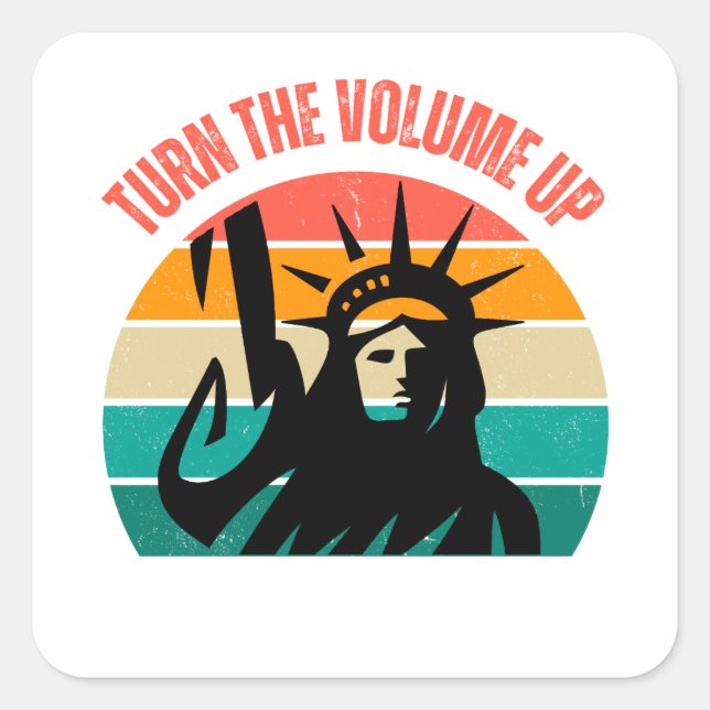 Sticker Carré Mamdani Turn The Volume Up New York Mayor (Devant)