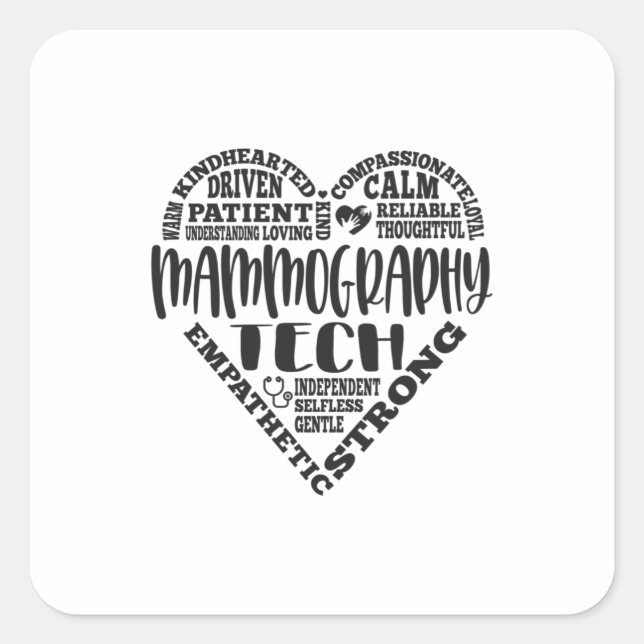 Sticker Carré Mammographie, technologue Mammo (Devant)