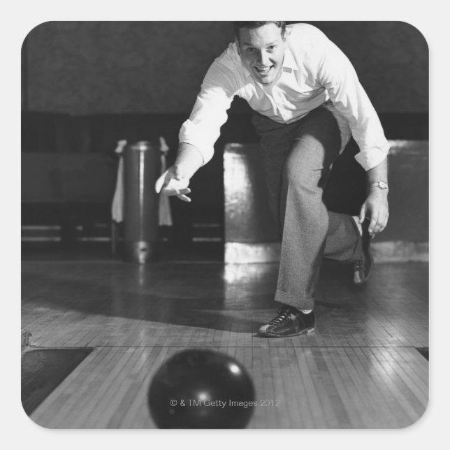 Sticker Carré Man Bowling (Devant)