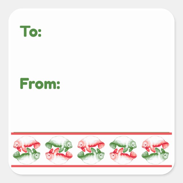 Sticker Carré Manatee Holiday (Devant)