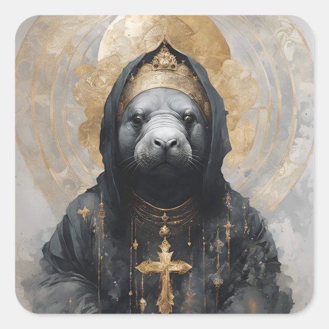 Sticker Carré Manatee Nun (Devant)