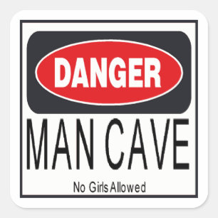 Sticker Carré ManCave Danger