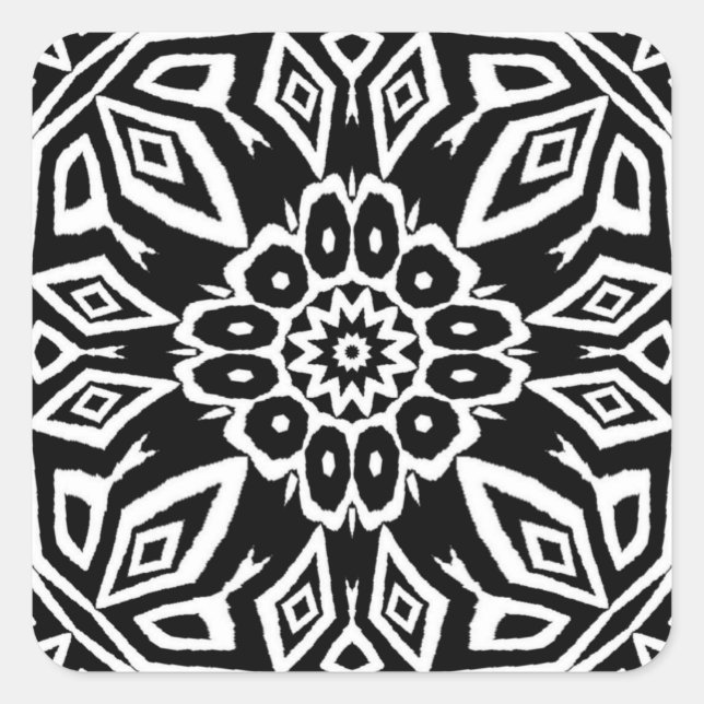 Sticker Carré Mandala de minuit (Devant)