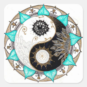 Sticker Carré Mandala de Yin Yang