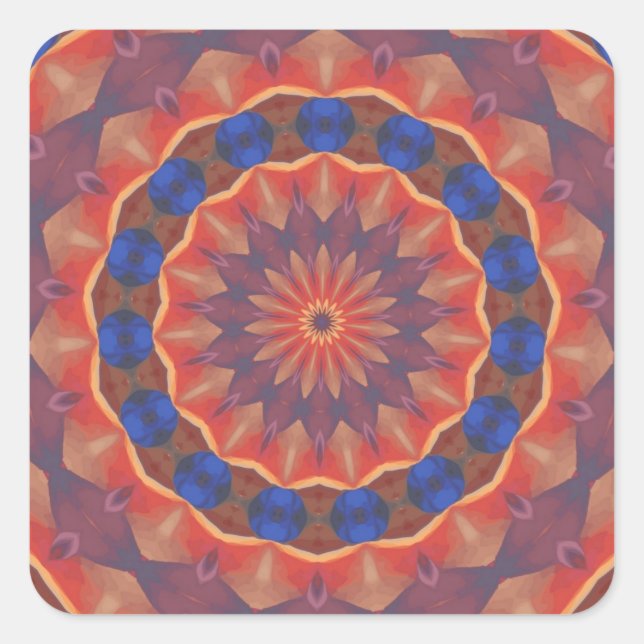 Sticker Carré Mandala infini de diversités (Devant)