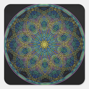 Sticker Carré Mandala sacré de la géométrie : Sincérité - t
