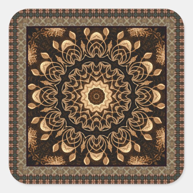 Sticker Carré Mandala soigné (Devant)