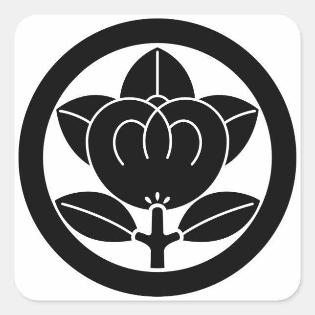 Sticker Carré Mandarin orange en cercle (Devant)