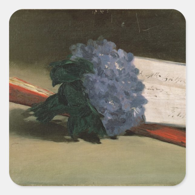 Sticker Carré Manet | Bouquet de Violets, 1872 (Devant)