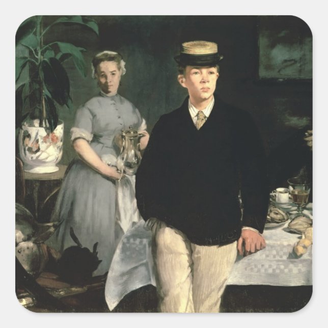 Sticker Carré Manet | Déjeuner au Studio, 1868 (Devant)