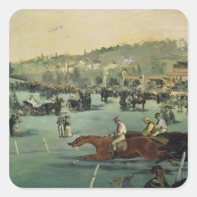 Sticker Carré Manet | Horse Racing 1872 (Devant)