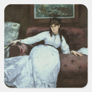 Sticker Carré Manet   Le reste, portrait de Berthe Morisot