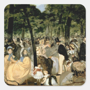 Sticker Carré Manet   Musique dans le jardin des Tuileries, 1862