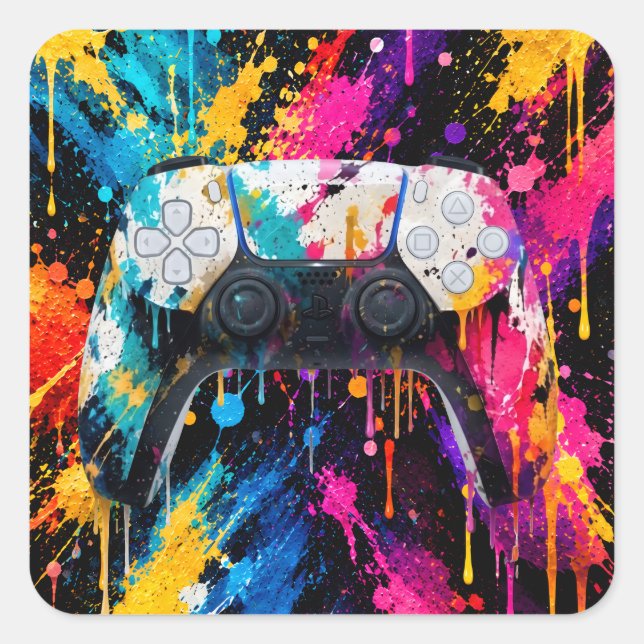 Sticker Carré Manette de jeu (Devant)