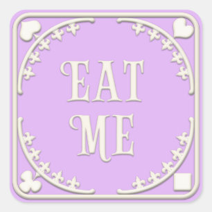 Sticker Carré "Mange-moi" Wonderland Tea Party Charming Purple