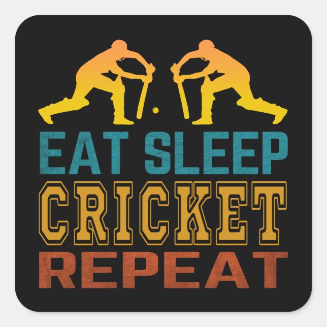 Sticker Carré Manger Dormir Cricket Répéter (Devant)