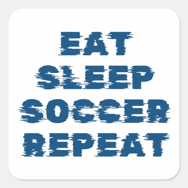 Sticker Carré manger dormir football répéter  (Devant)