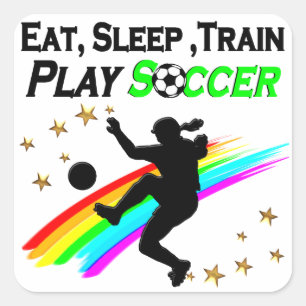STICKER CARRÉ MANGER, DORMIR, TRAIN JOUER AU FOOTBALL