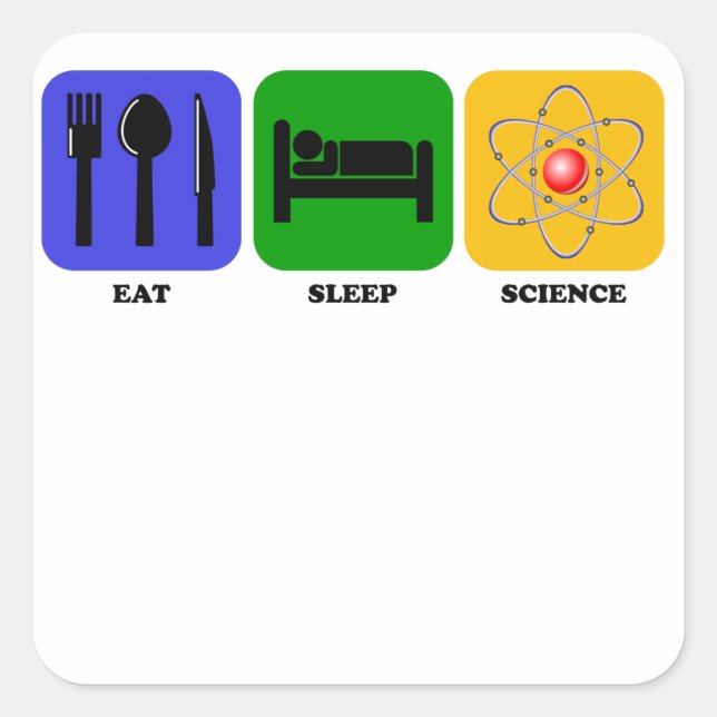 Sticker Carré Manger la science du sommeil (Devant)
