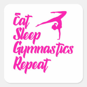 Sticker Carré manger sommeil gymnastique répéter