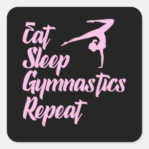 Sticker Carré manger sommeil gymnastique répéter