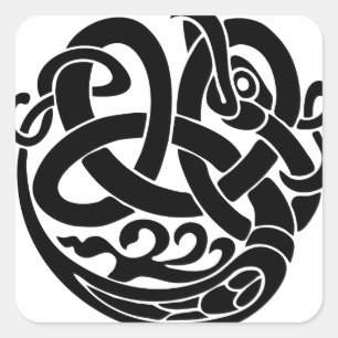 Sticker Carré mangeur Jormungandr du monde de serpent du monde