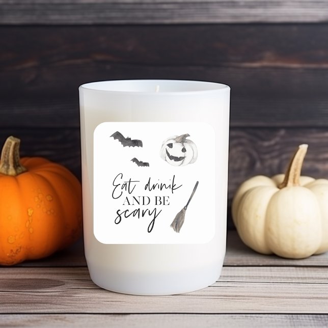 Sticker Carré Mangez Boire Et Faites Peur | Bonne Halloween (Créateur téléchargé)