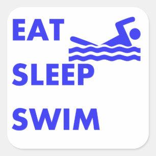 Sticker Carré Mangez le bain de sommeil
