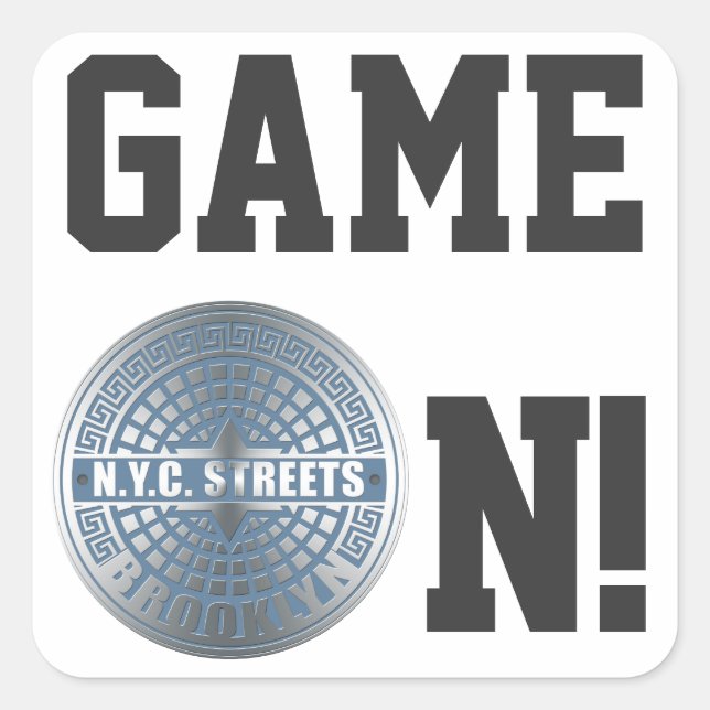 Sticker Carré Manhole Cover Brooklyn Blue (Devant)