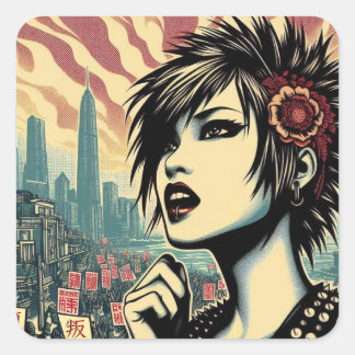 Sticker Carré Manifestation 'REBEL RISING'