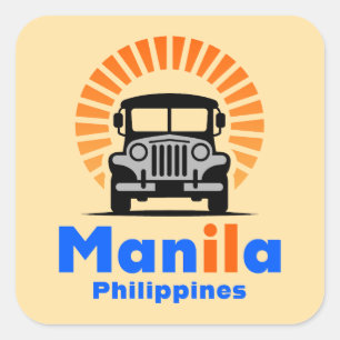 Sticker Carré Manille Philippines Asie du Sud-Est
