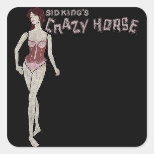Sticker Carré mannequin à cheval fou de sid king