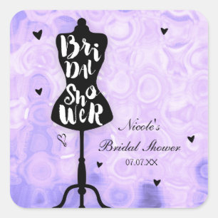 Sticker Carré Mannequin Stand Vintage Rétro Fête des mariées vio