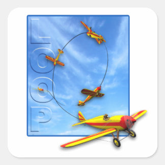 Sticker Carré Manoeuvre acrobatique avec avion