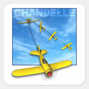 Sticker Carré Manoeuvre de Chandelle acrobatique avec avion