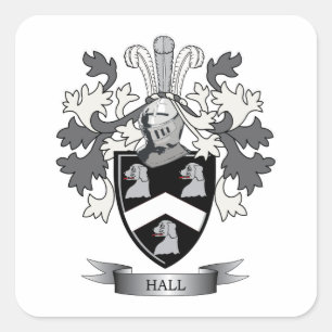 Sticker Carré Manteau de crête de famille de Hall des bras