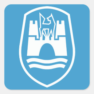 Sticker Carré Manteau de Wolfsbourg des bras (blancs)