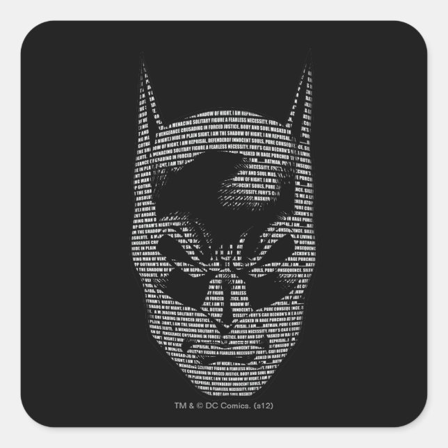 Sticker Carré Mantra de Batman Head (Devant)